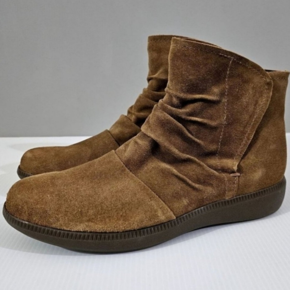 Munro Suede Slouch Ankle Boots in Brown Size 8 Very Narrow/Snug New w/o tags